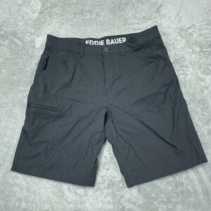 Eddie Bauer Mens Gray Utility Shorts Size 34 Lightweight Nylon a1116